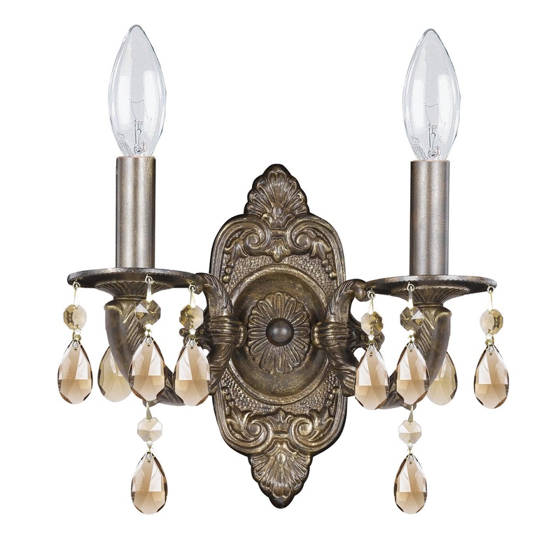 Crystorama 5022-VB-GT-MWP Paris Market Two Light Wall Sconce Venetian Bronze