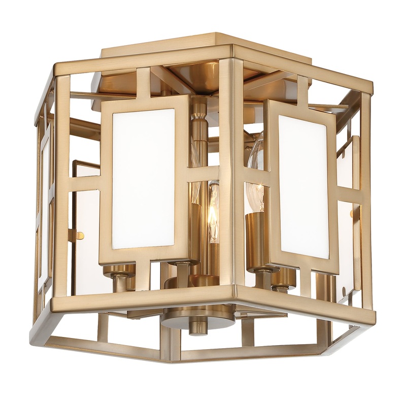 Crystorama HIL-990-VG Hillcrest Six Light Semi Flush Mount Vibrant Gold