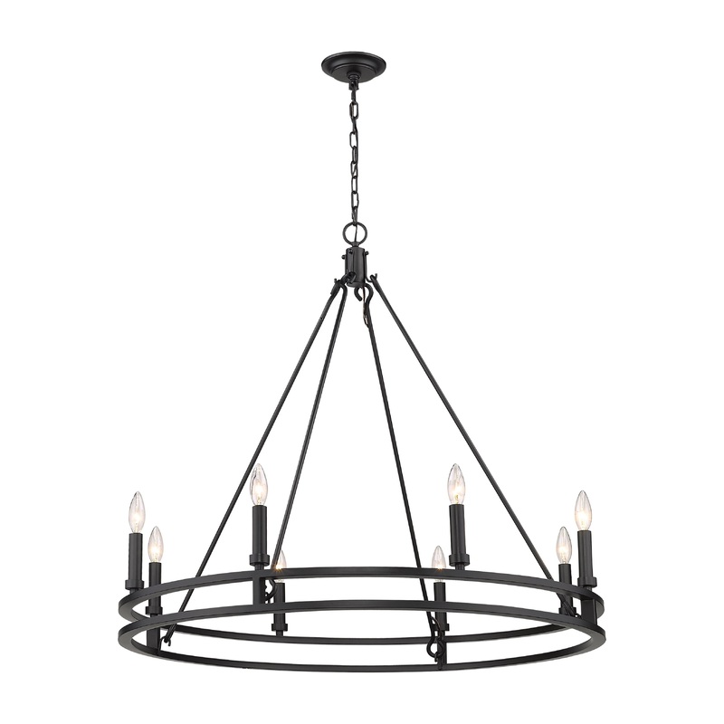 Dennison 8-Light Chandelier Matte Black