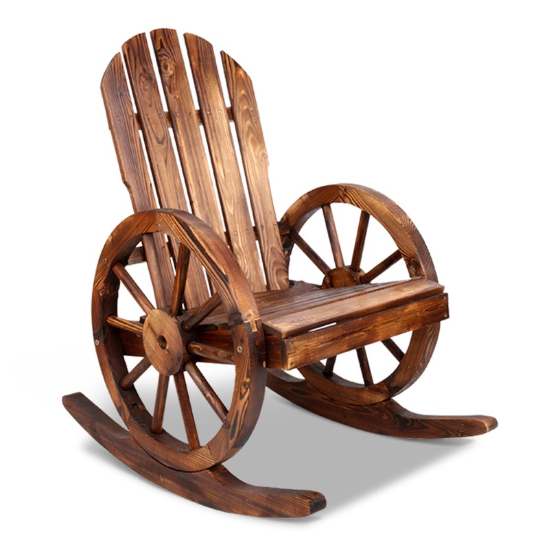 Gardeon Wagon Wheels Rocking Chair – Brown