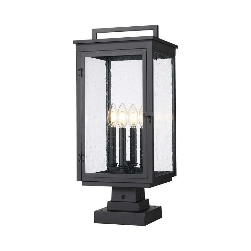 Hartwell 4-Light Outdoor Pier Mounted Fixture Sand Black