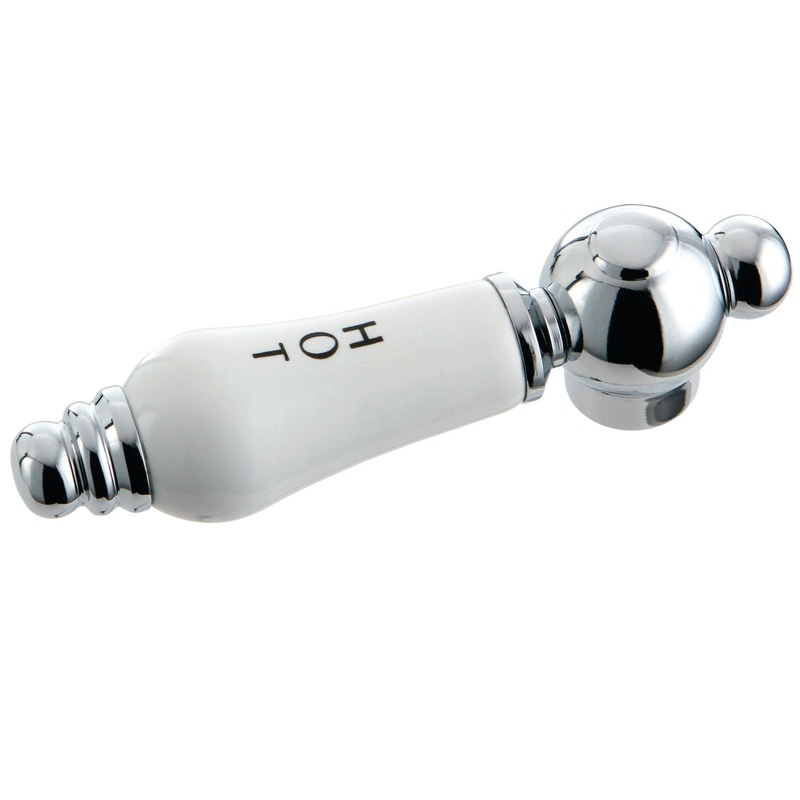 KSH3601PLH Hot Porcelain Lever Handle, Polished Chrome