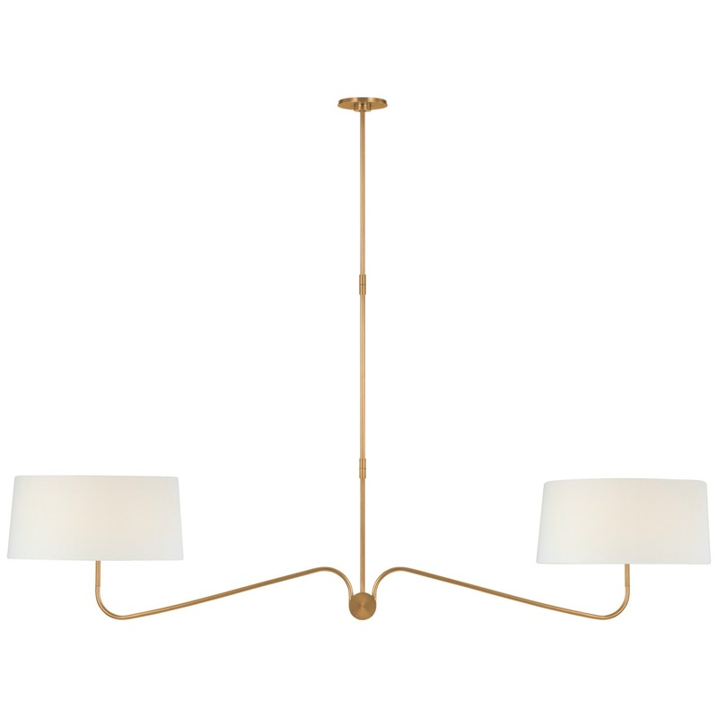 LED Chandelier from the Canto Collection in Hand-Rubbed Antique Brass Finish by Visual Comfort Signature