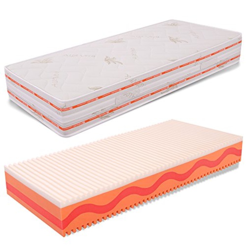 Materasso Alta Marea Singolo 90×190 multionda Memory Foam Alto 25 cm Alta densit Rivestimento Aloe Vera MiaSuite