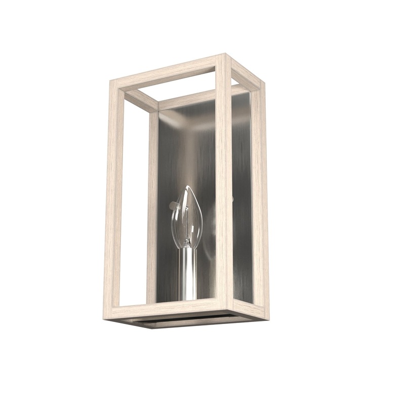 One Light Wall Sconce from the Squire Manor Collection in Brushed Nickel Finish by Hunter