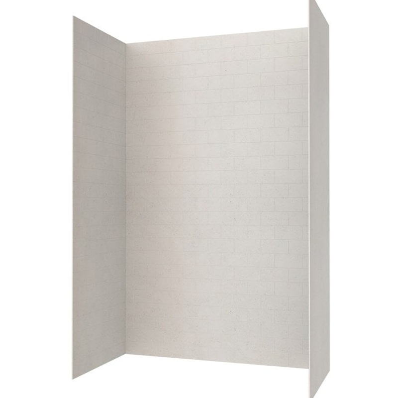 Shower Wall Kit Metro Subway Tile Glue Up 62 x 32 x 96 Inch Birch Swanstone