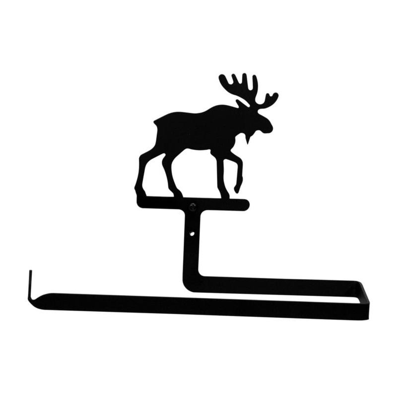 Village Wrought Iron PT-B-19 Moose Paper Towel Holder Horizontal Wall Mount