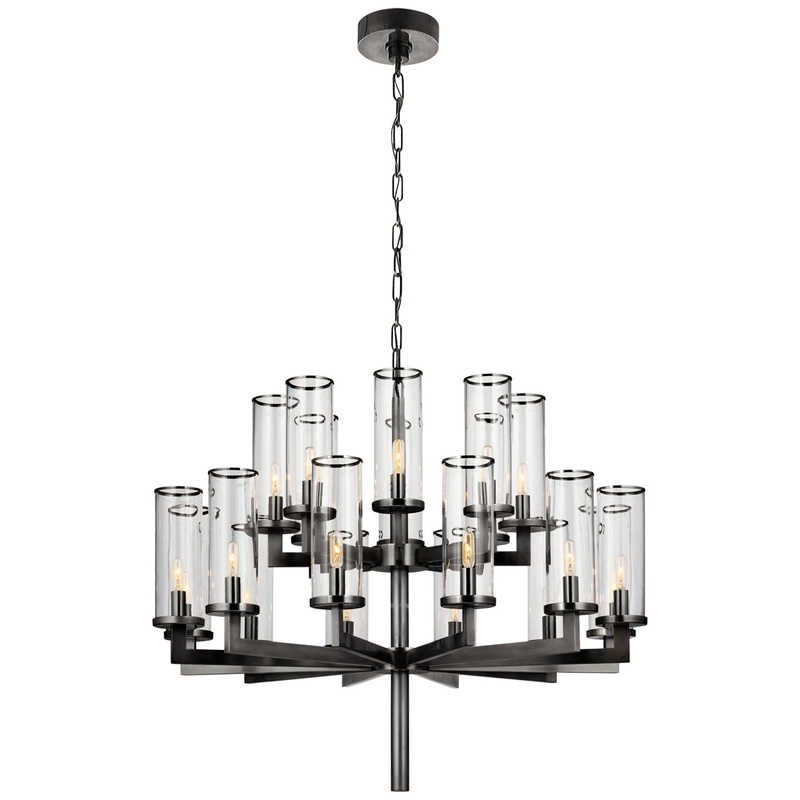 20 Light Chandelier from the Liaison Collection in Bronze Finish by Visual Comfort Signature