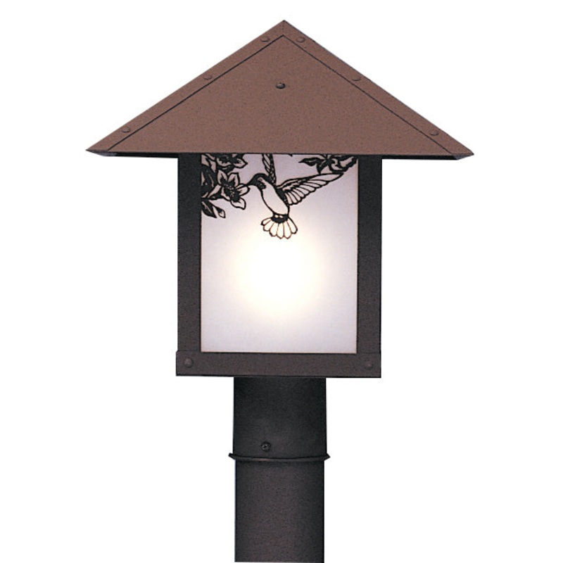 Arroyo EP-12HFF-RB Evergreen One Light Post Mount Rustic Brown