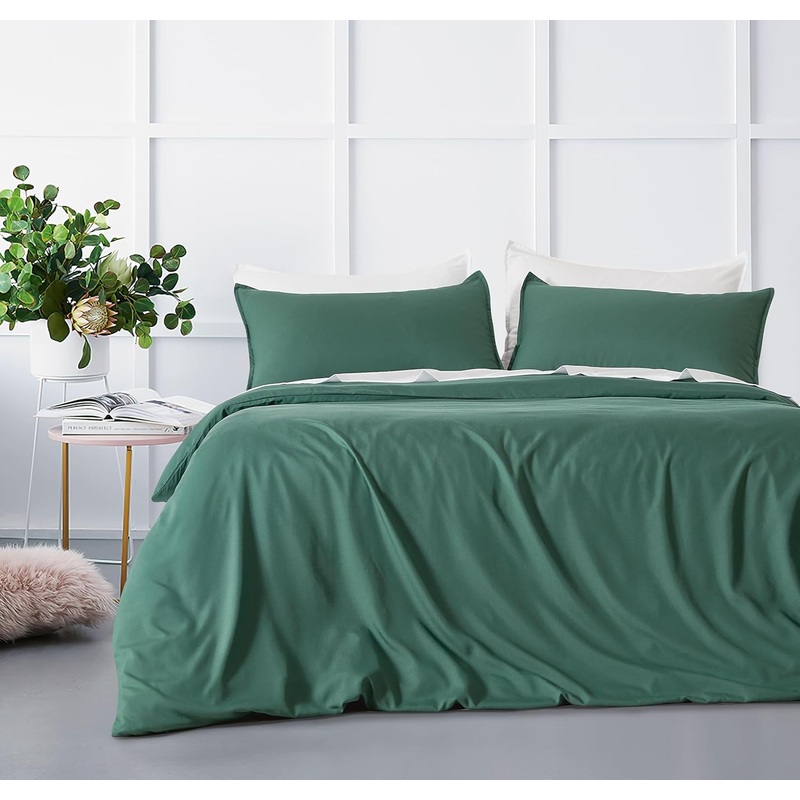 Bamboo Microfibre Quilt Cover Set – Green – Single