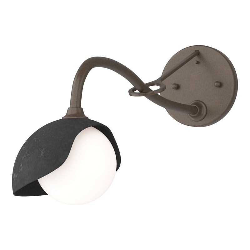 Brooklyn 1-Light Single Shade Long-Arm Sconce Bronze Black