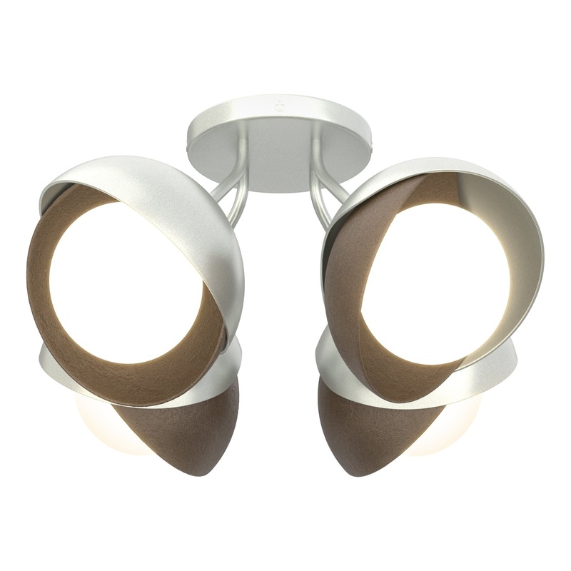 Brooklyn 4-Light Double Shade Semi-Flush Vintage Platinum Bronze