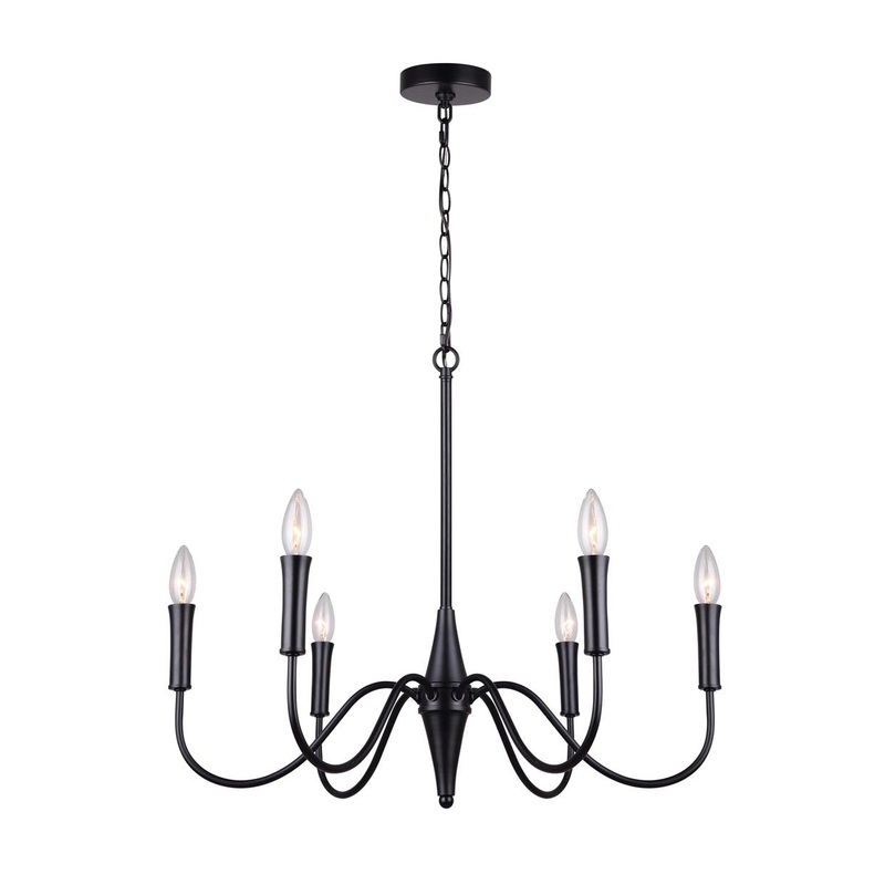 Canarm ICH1103A06BK Brielle Six Light Chandelier Matte Black
