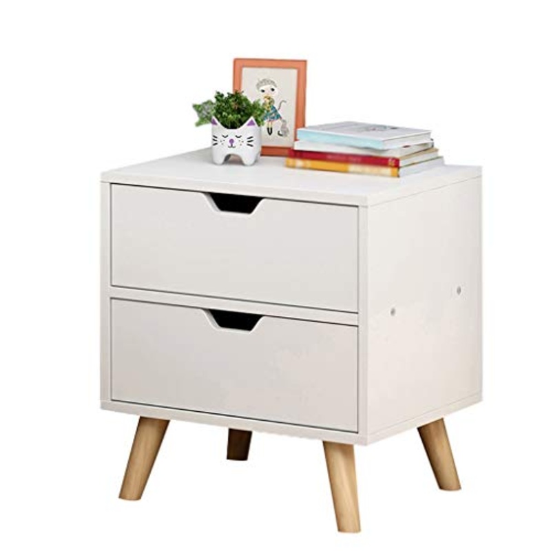 Comodino Bianco Addensare Studio delle Famiglie Locker Camera dell’Assemblea Doppio pompaggio di Legno Solido Bagno Soggiorno Corridoio Multifunzione 40X30X50cm FANJIANI