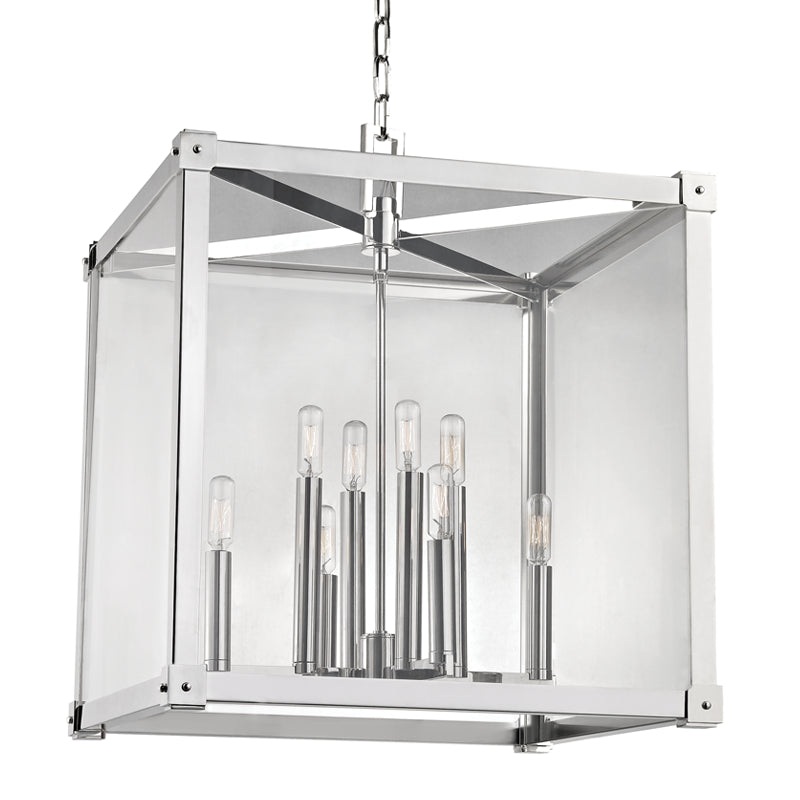 Eight Light Pendant from the Forsyth Collection in Polished Nickel Finish by Hudson Valley