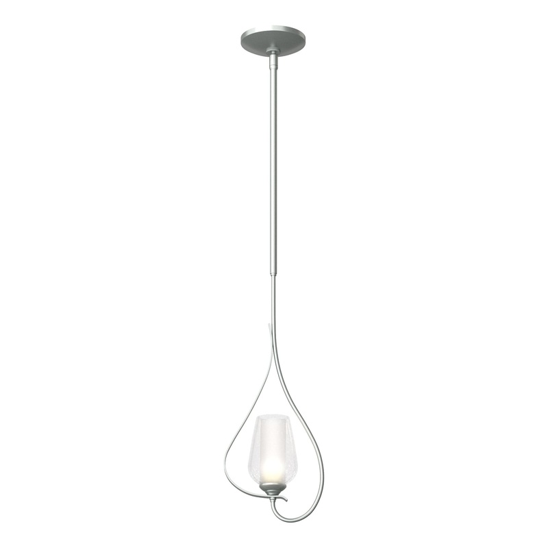 Flora Up Light Mini Pendant Vintage Platinum Seeded Glass with Opal Diffuser (ZS)