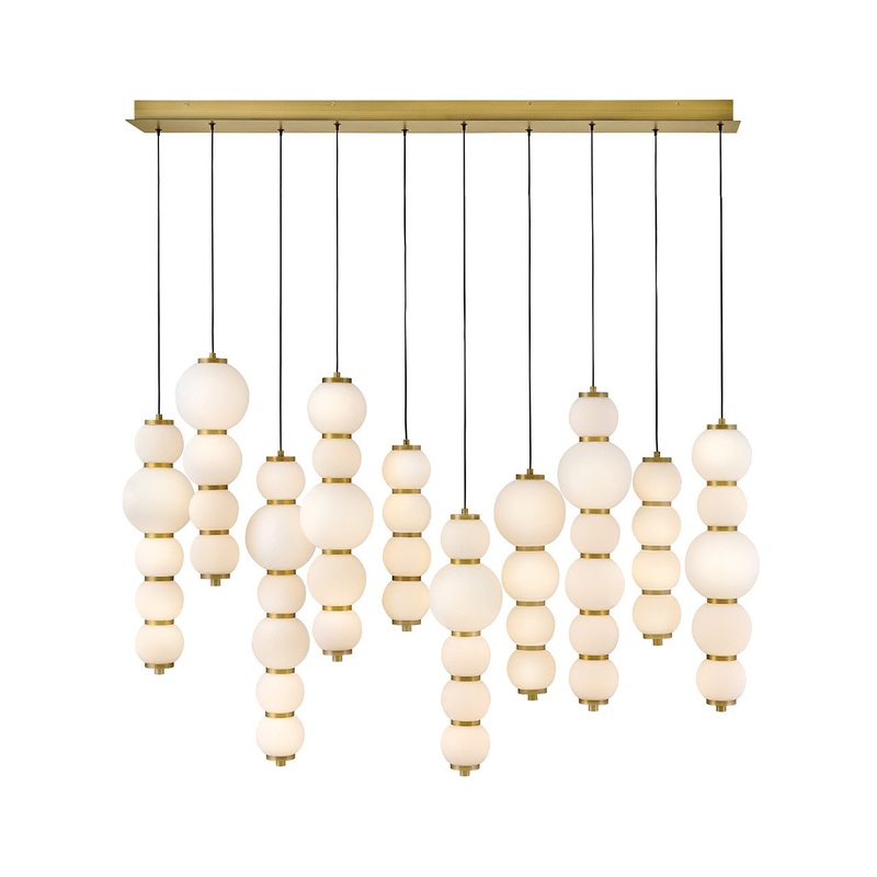 LED Linear Pendant from the Trigo Collection in Lacquered Brass Finish by Hinkley