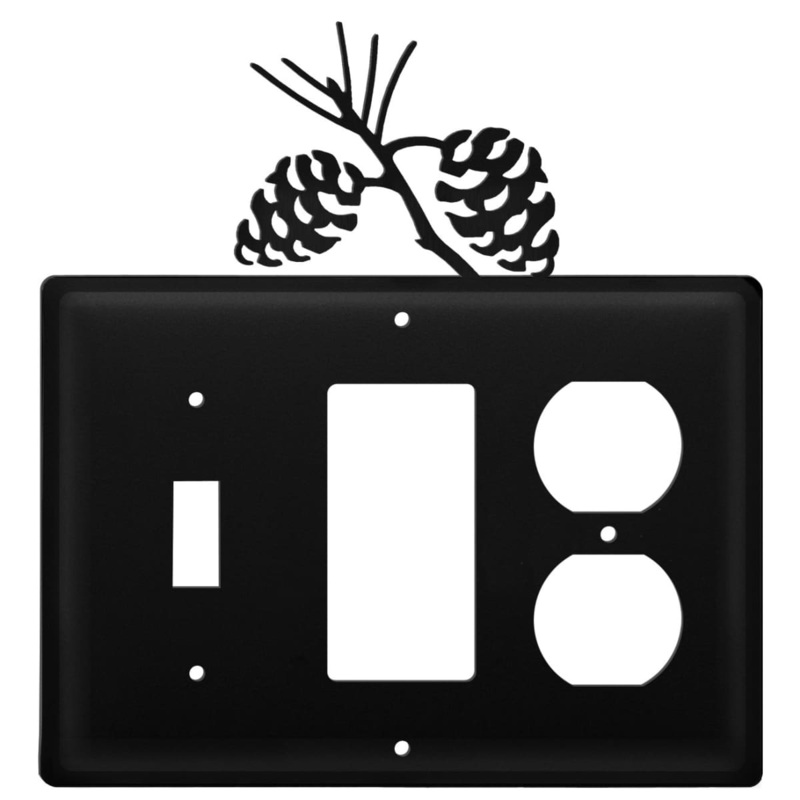 Village Wrought Iron ESGO-89 Triple Pinecone Single Switch GFI and Outlet Cover CUSTOM Product