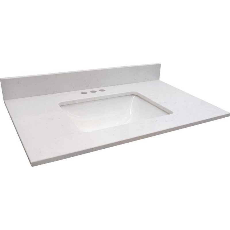 36″ Solid Surface Bertch Top White Sqaure Sink