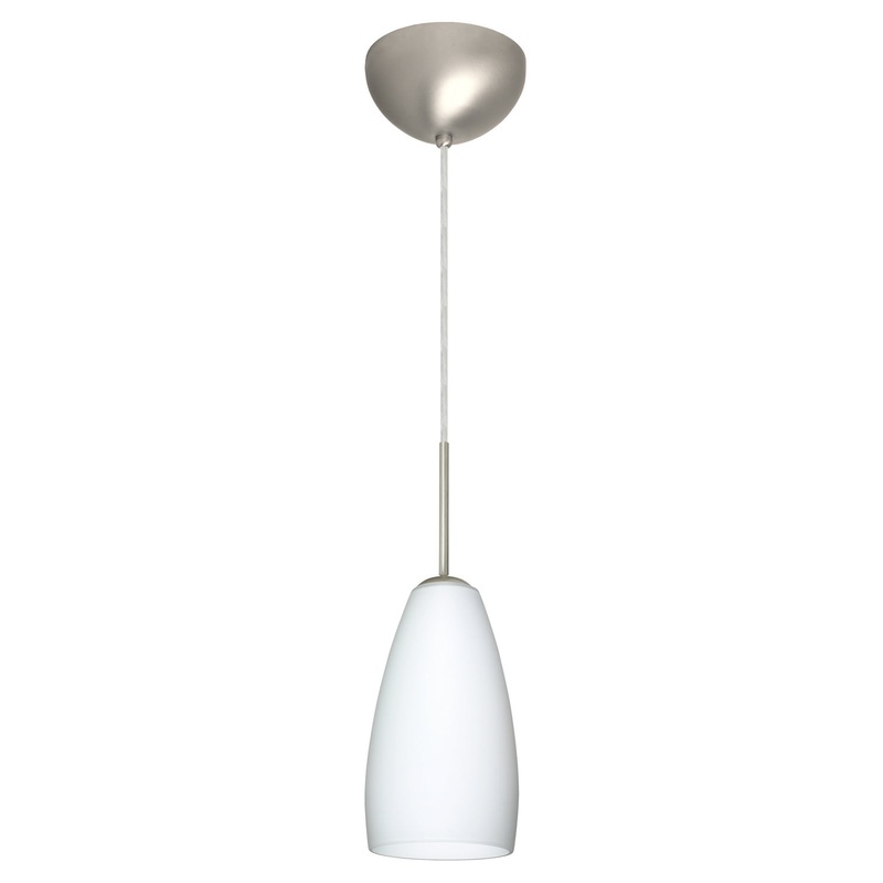 Besa 1BC-150907-HAL-SN Chrissy One Light Pendant Satin Nickel