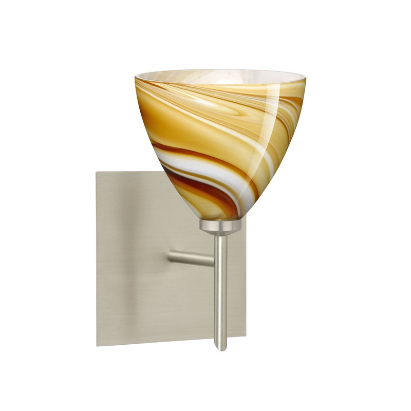 Besa 1SW-1779HN-SN-SQ Mia One Light Wall Sconce Satin Nickel