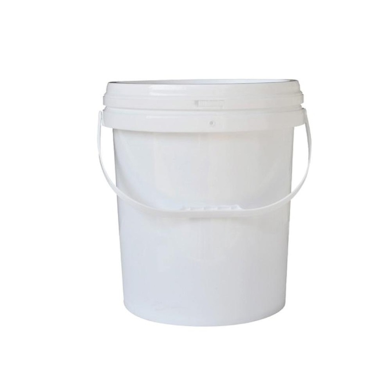 Bulk 10x 10L Plastic Buckets + Lids – Empty White With Handle – Large Food Pail