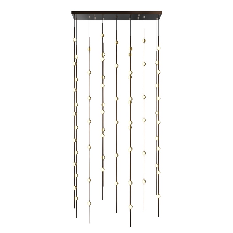 Constellation Andromeda 36″ Rectangle LED Pendant Espresso Black with White Optical Acrylic 3000K 10′ Adjustable Cord