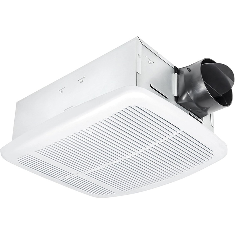Delta Breez Radiance Exhaust Bathroom Fan 80 CFM Energy Efficient Quiet Operation Brushless Motor with Built-In Thermostat Heater, White