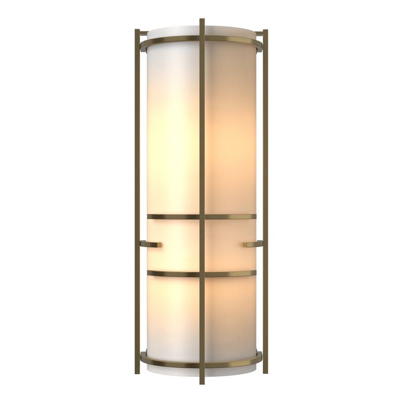 Extended Bars Sconce Modern Brass White Art Glass (BB)