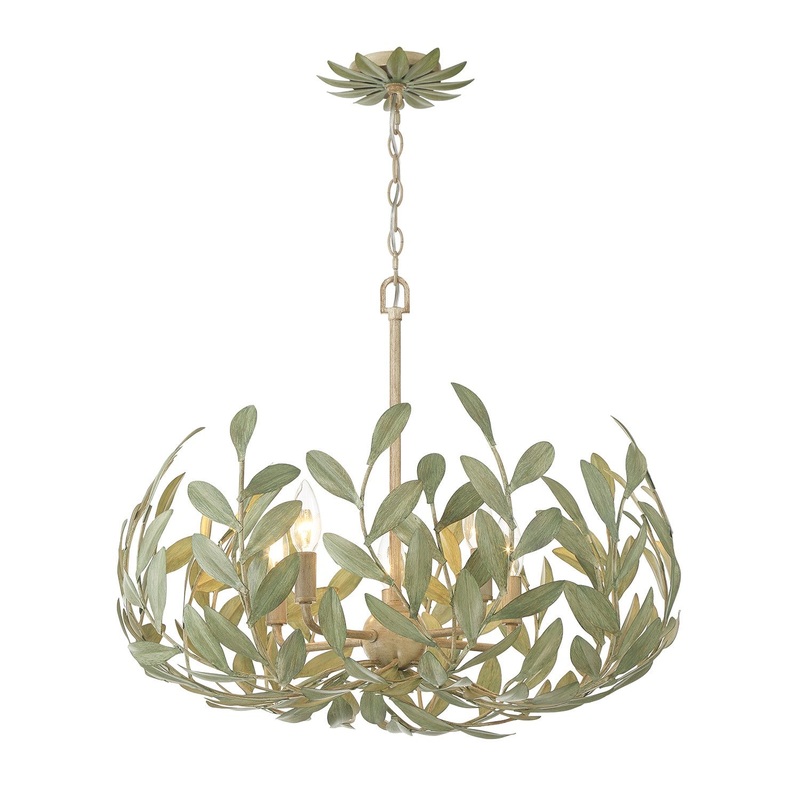 Five Light Chandelier from the Broche Collection in Champagne Green Tea Finish by Crystorama