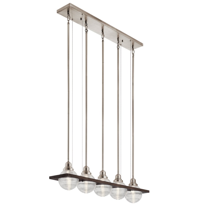 Five Light Linear Chandelier from the Potomi Collection in Classic Pewter Finish by Kichler