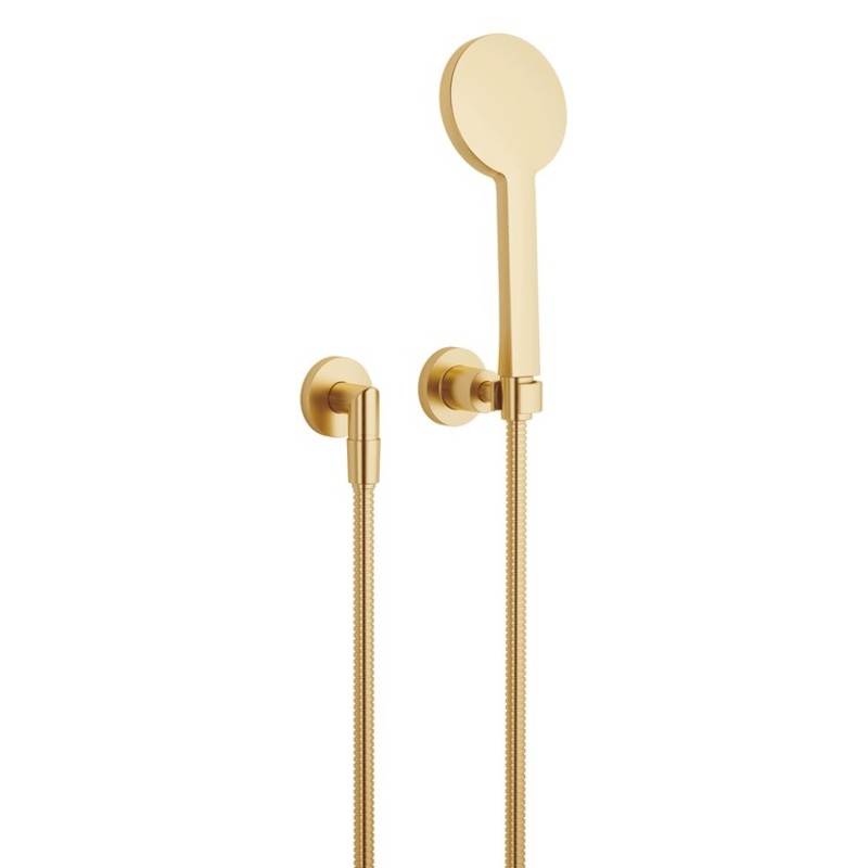 Handshower Set TARA with Individual Flanges Brushed Durabrass Compact Rain 1.8 Gallons per Minute