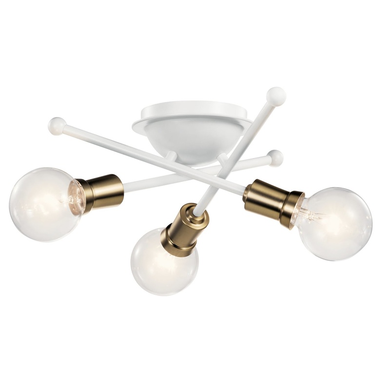Kichler 43196WH Three Light Flush Mount, White