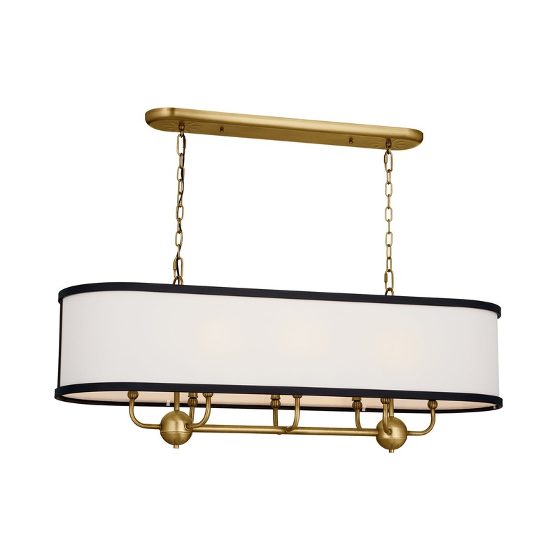 Kichler 52467NBR Eight Light Linear Chandelier, Natural Brass