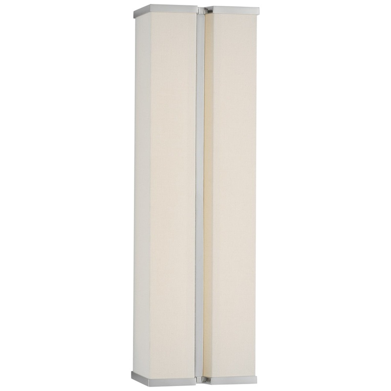 LED Wall Sconce from the Vernet Collection in Polished Nickel And Linen Finish by Visual Comfort Signature