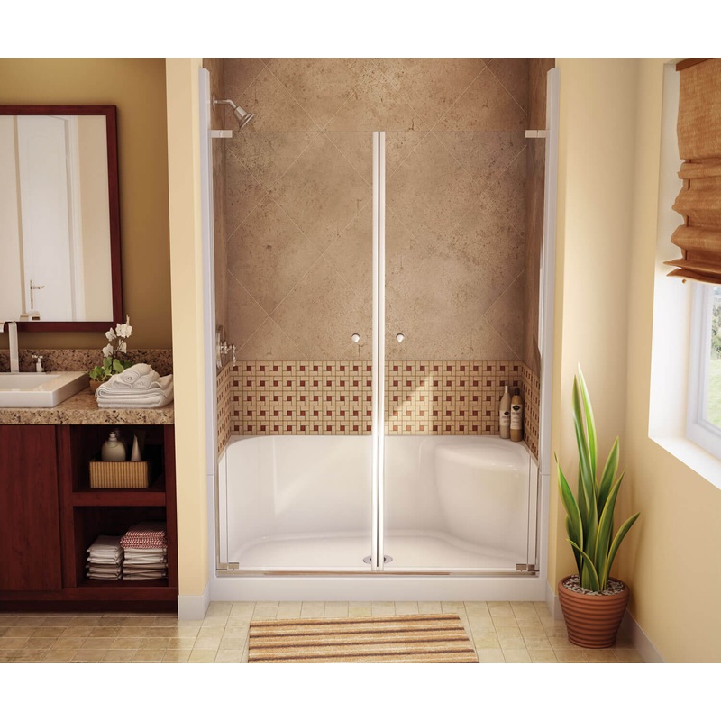 MAAX 145032-000-002-085 SPS 3448 AcrylX Alcove Shower Base with Center Drain in White