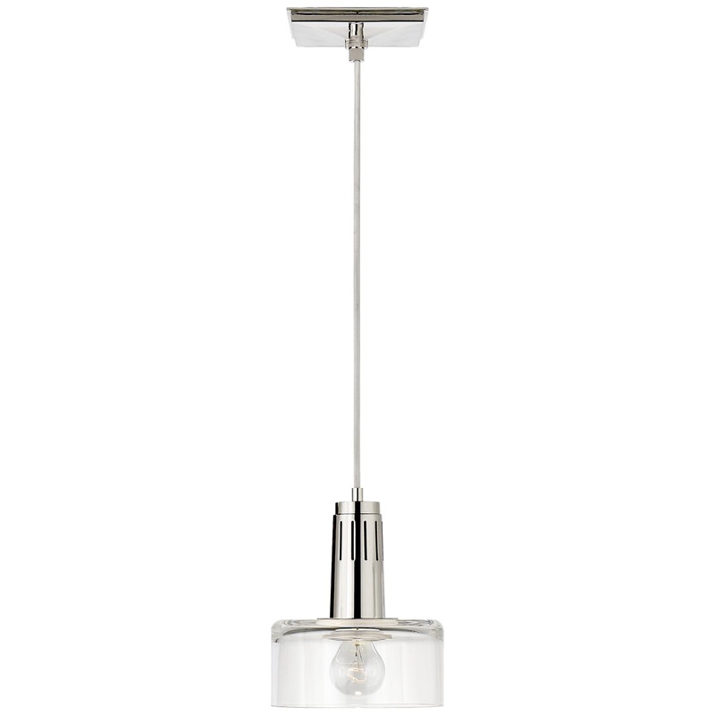 One Light Pendant from the Iris Collection in Polished Nickel Finish by Visual Comfort Signature