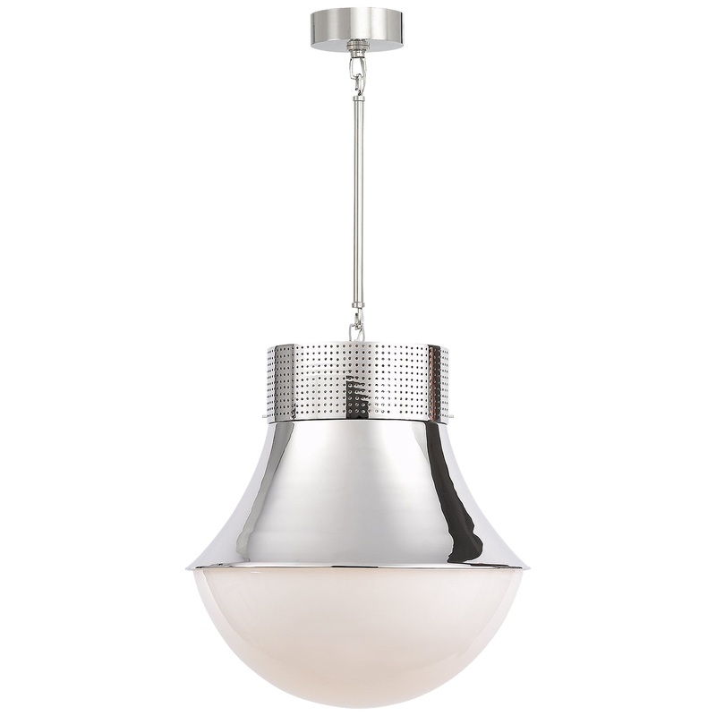 One Light Pendant from the Precision Collection in Polished Nickel Finish by Visual Comfort Signature