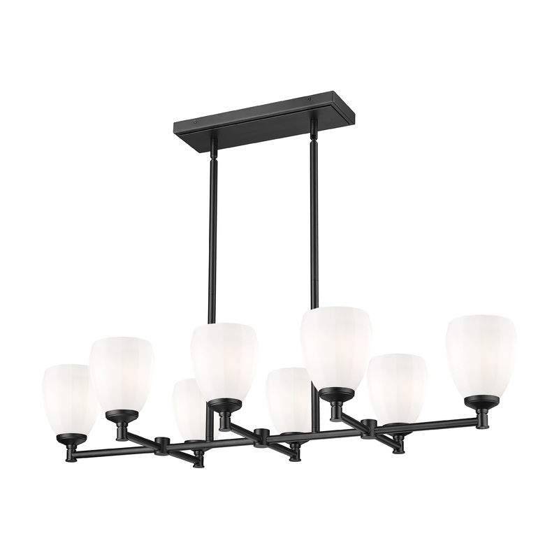 Oren 8-Light Linear Chandelier Matte Black