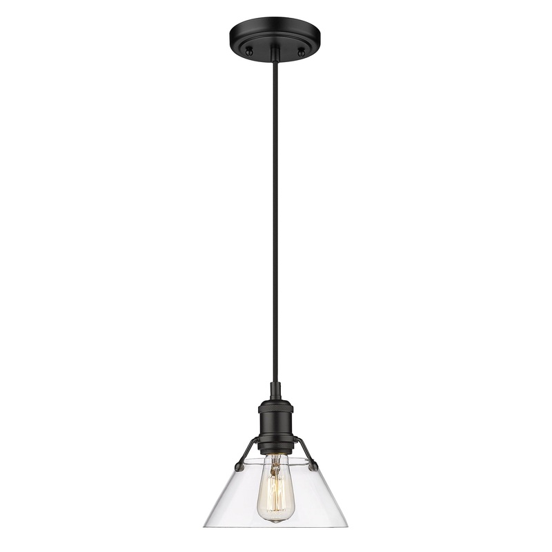 Orwell BLK Small Pendant in Matte Black with Clear Glass Shade