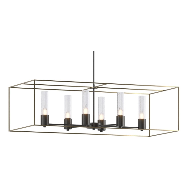 Portico Pendant Black Soft Gold Seeded Clear Glass (II)