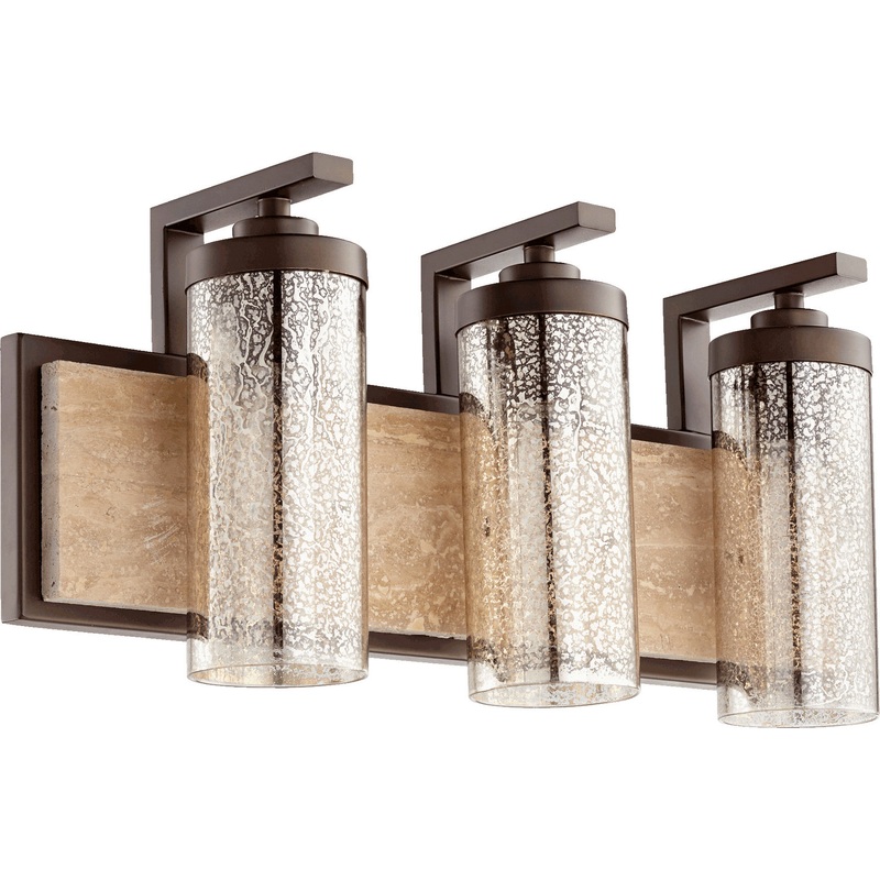Three Light Vanity from the Julian Collection in Oiled Bronze Finish by Quorum