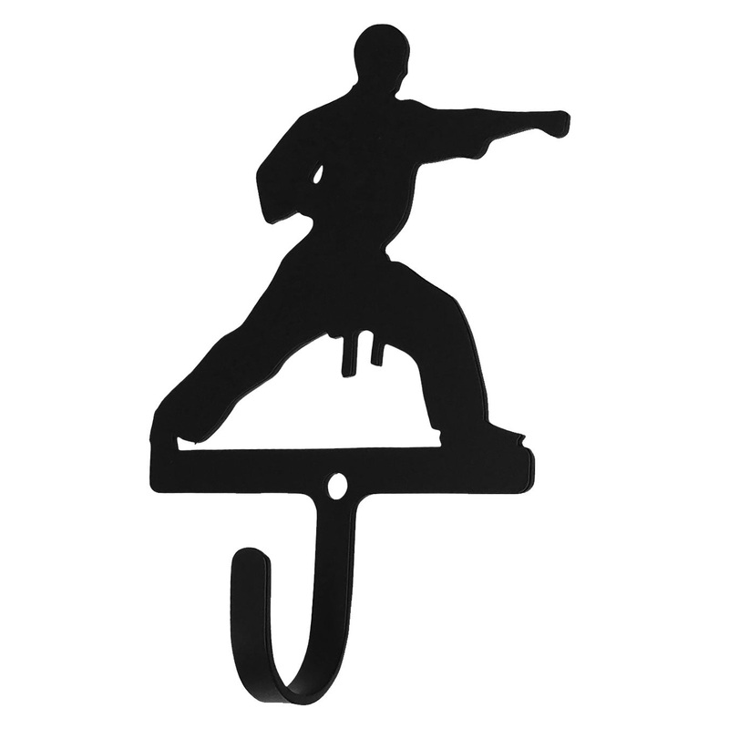 Village Wrought Iron WH-369-S Karate Man Boy Wall Hook Small