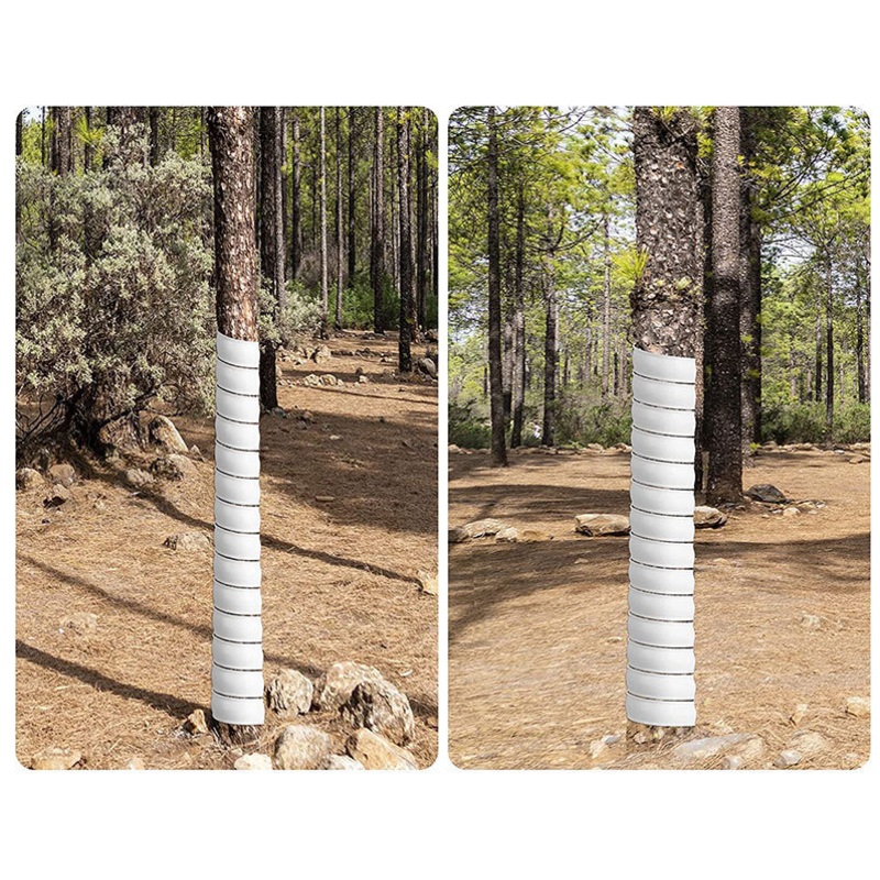 White 4-Pack Spiral Tree Trunk Protector Guard – Flexible Sapling Bark Shield