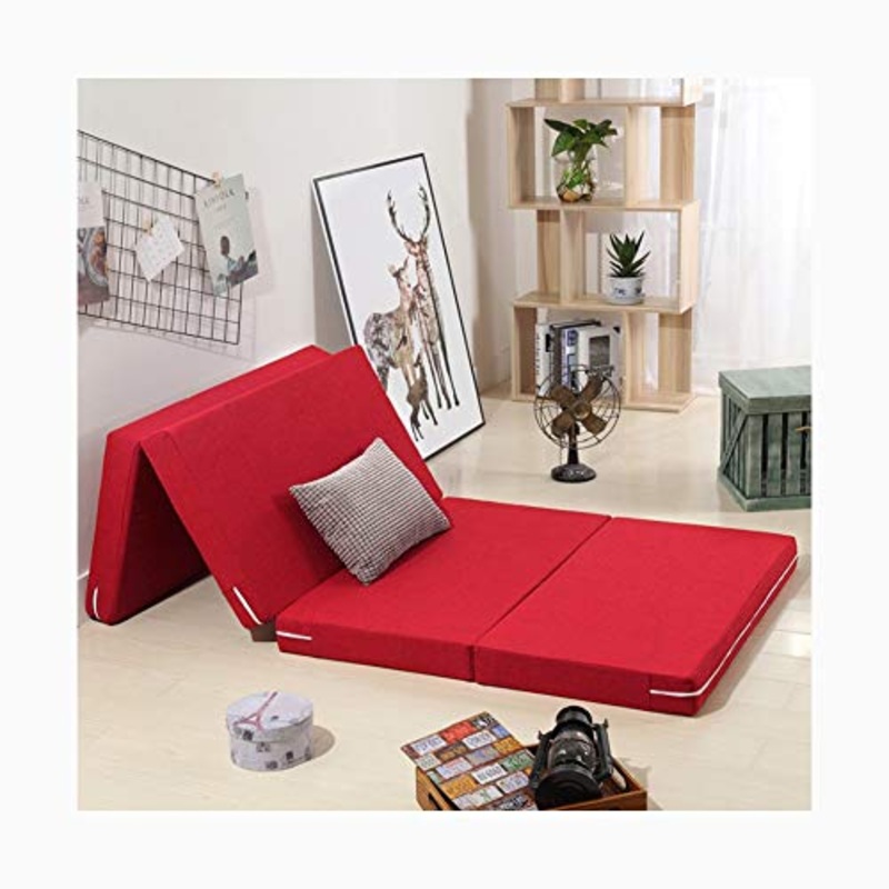 YANGLY 8 Centimetri di Spessore Materasso Pieghevole Multifunzione 4 Fold Materasso for I Giochi di Gioco, Picnic, Yoga, Tatami (Color : Red, Size : 59x79inch)