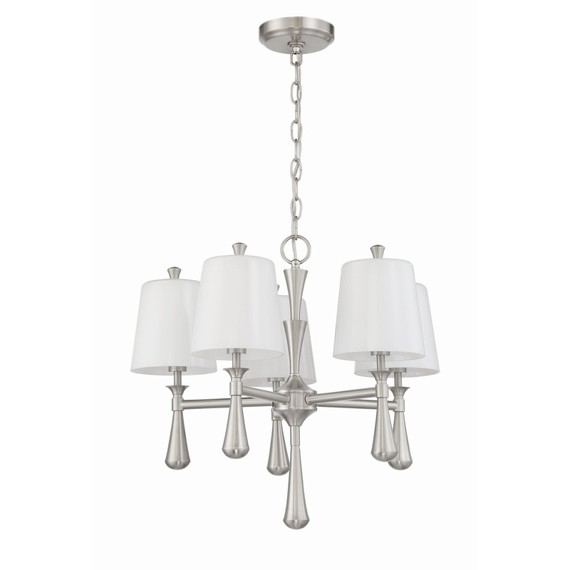 Craftmade 57425-BNK Palmer Five Light Mini Chandelier Brushed Polished Nickel