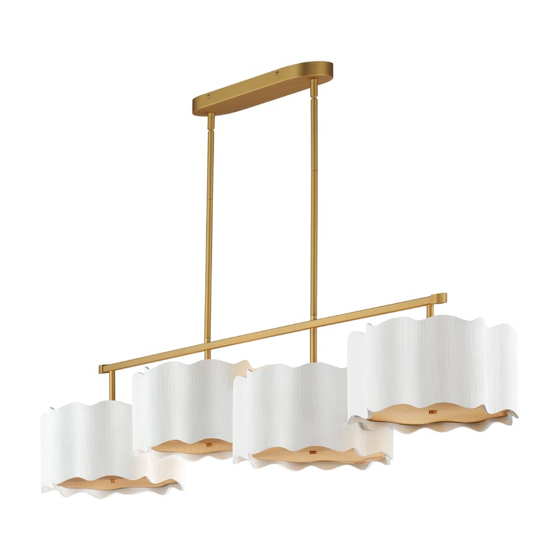 Curtain Call 4-Light Pendant White/Gold