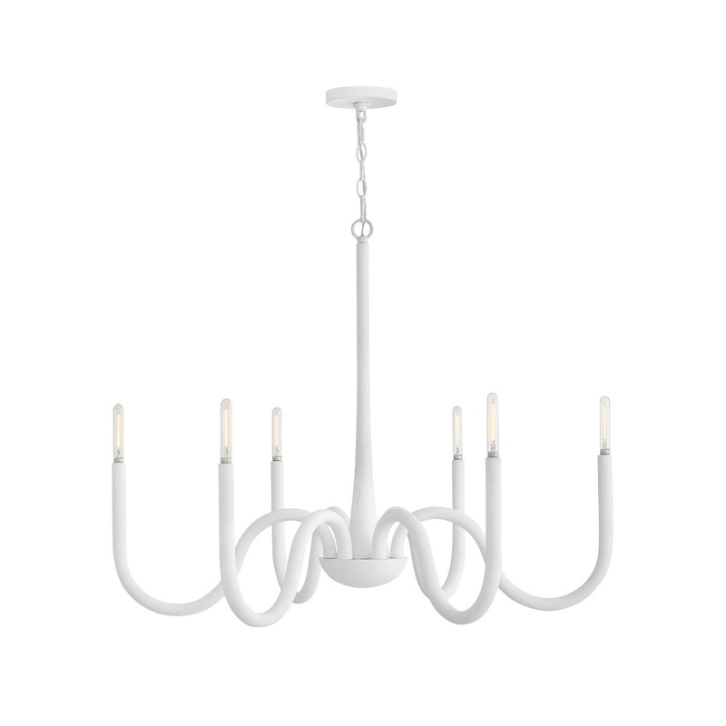 LED Chandelier from the Maris Collection in Textured Plaster Finish by Hinkley
