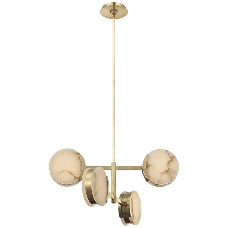 LED Semi-Flush Mount from the Melange Collection in Antique-Burnished Brass Finish by Visual Comfort Signature