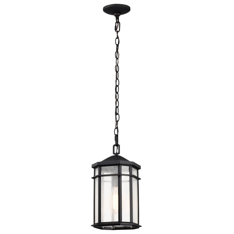 One Light Outdoor Hanging Lantern from the Raiden Collection in Matte Black Finish by Nuvo Lighting